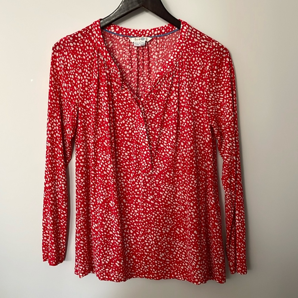 Boden Tencel Long Sleeve Shirt Blouse Top
